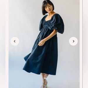The Styron Puff Sleeve Midi dress